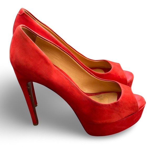 Schutz Platform Peep Toe Heels Red Size 7 (EU 38) - Picture 6 of 8